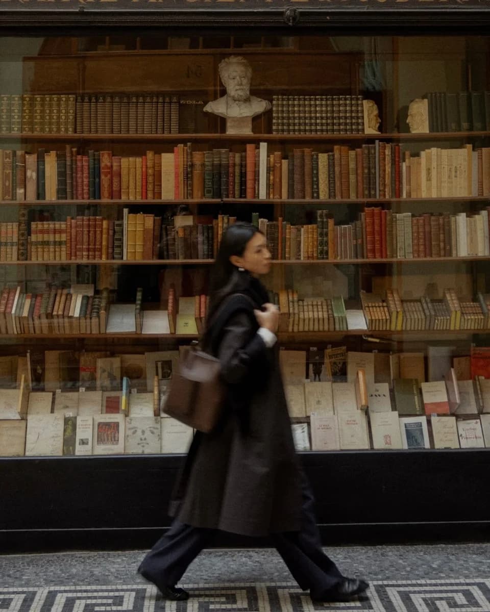 A library wall of old books